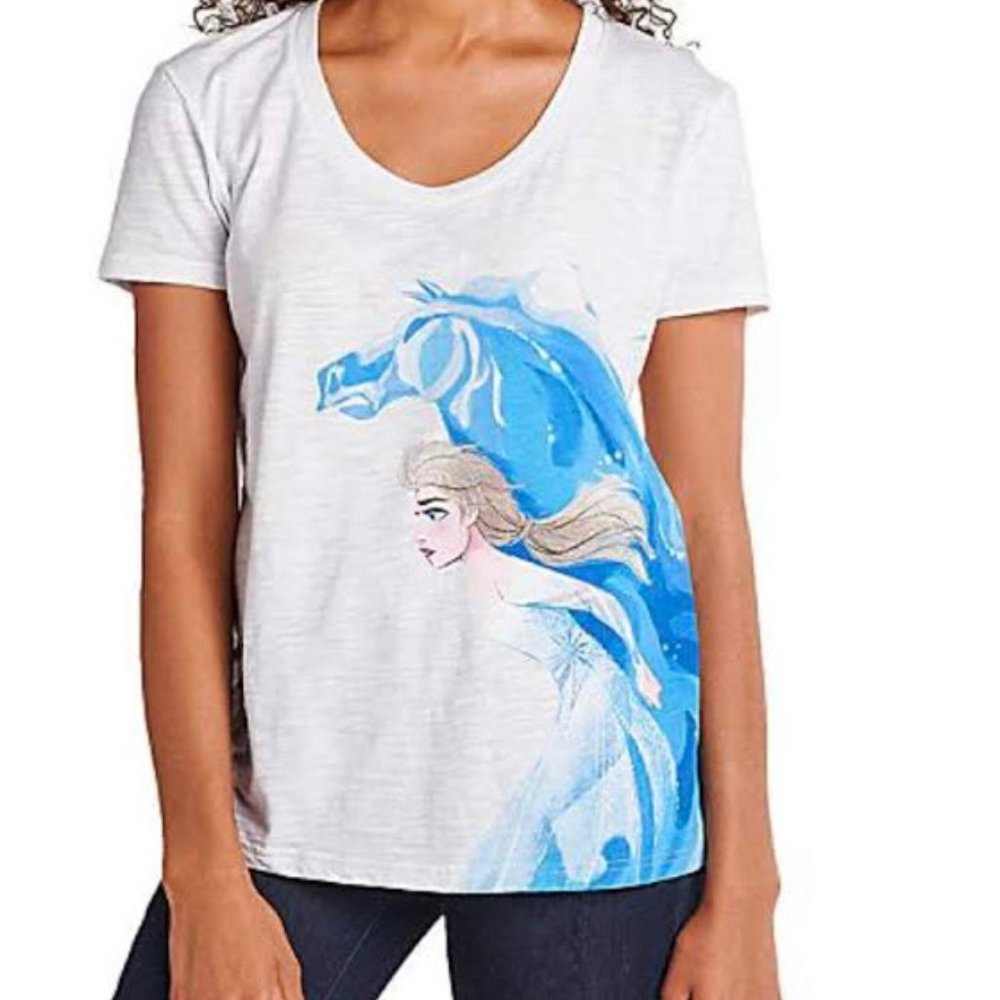 Disney stores White Elsa & Nokk T-Shirt Frozen 2